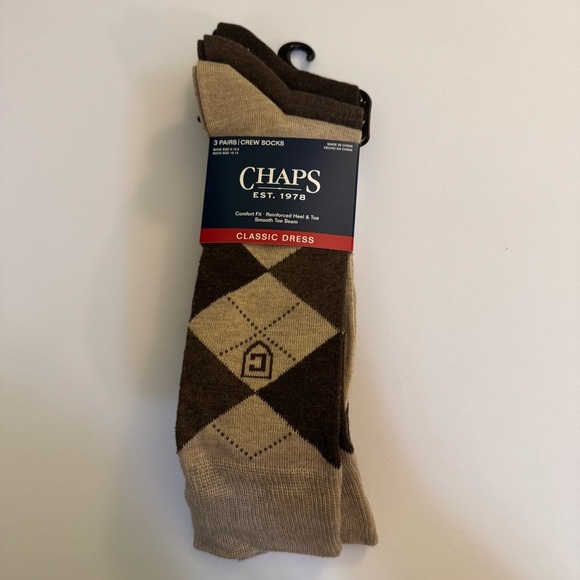 Chaps Classic Dress Argyle Crew Socks 3-Pair Pack - Picture 5 of 5
